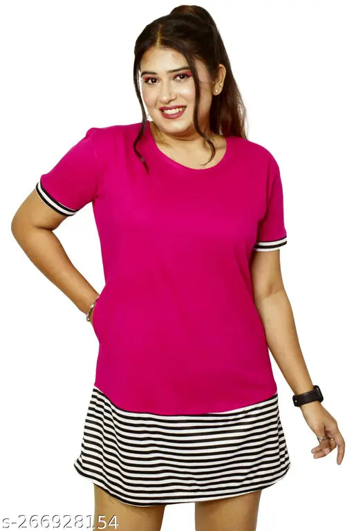 PINKSHELL Stripe Panel polo T-Shirts for Womens