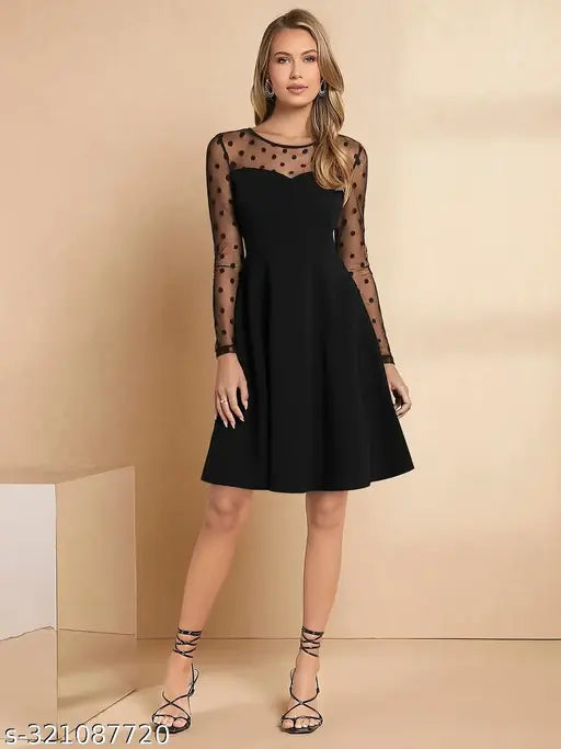 Black Lycra Party Wear Designer Dress For Women