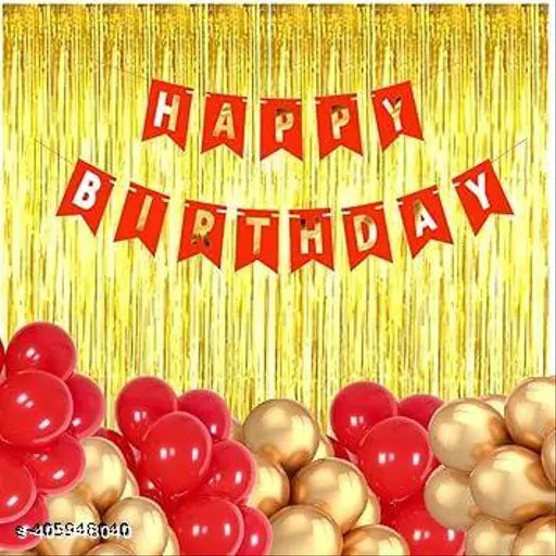 Elegant Birthday Party Decoration Theme Red Green & Golden