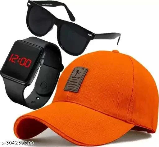 Combo – Complete Style Package with Watch, Sunglasses, and Cap