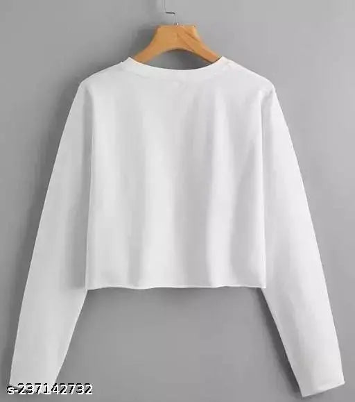 Casual Latest Fashion 100% Cotton Womens Full Sleeves Crop Top Under 200