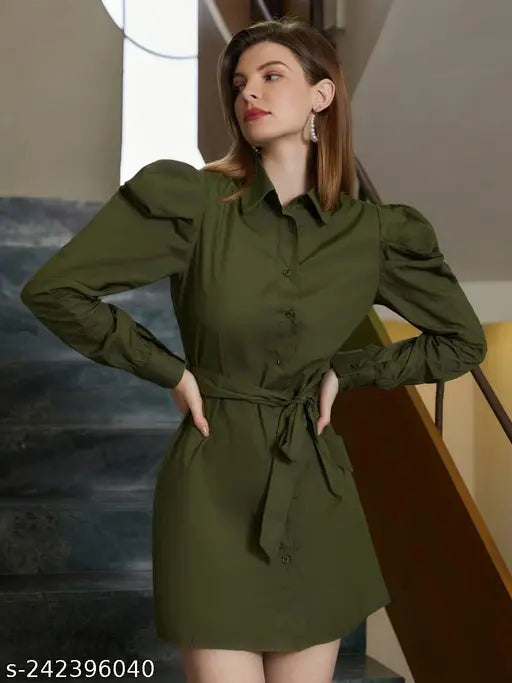 women new sleeve olive shirt