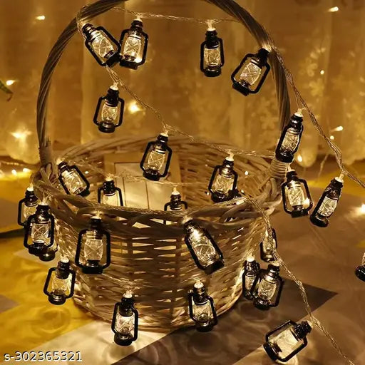 X4Cart 16 LED Black Lantern Fairy String Lights