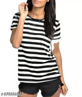 women's Black and white  t-shirt (pack of 1)