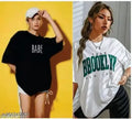 Stylish Printed Oversized Women's T-shirts (COMBO PACK OF 2)