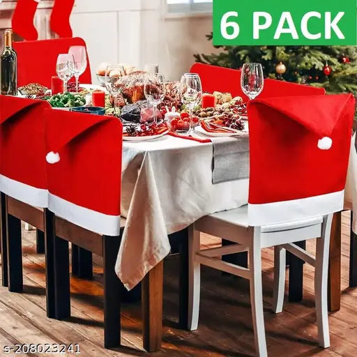 Christmas Decoration Items , Santa Hat Dining Chair Covers,