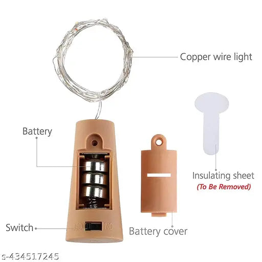 4 | Multicolor Cork Light | 20 Led | Multicolor for Indoor & Outdoor Decorations