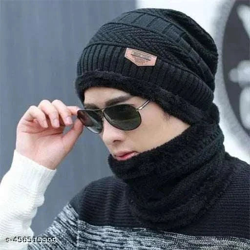 2 Sets Winter Caps | Cap For Men | Beanie Caps | Women Caps | Caps For Girls | Boy Caps | Cap And Neck Warmer | Pack of 2 Sets