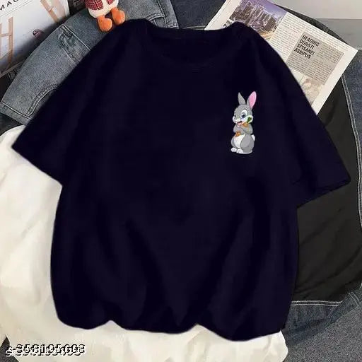 carrot bunny navy-blue tee