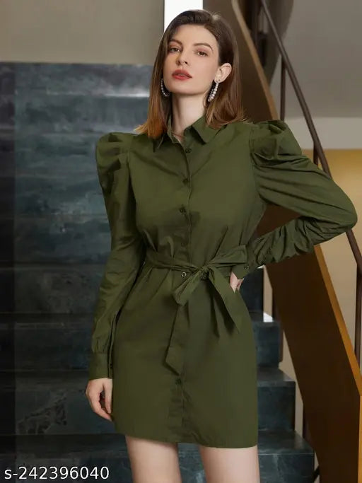 women new sleeve olive shirt