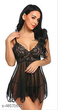 Chia Fashions Women Naughty Night Dress in Net with Panty