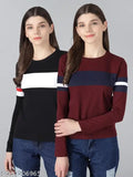 SELVIKE STYLISH WOMENS COLORBLOCKED TSHIRT COMBO