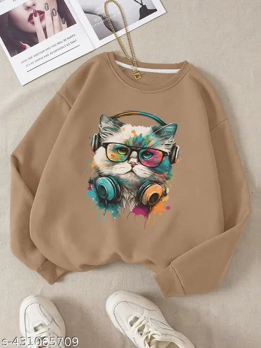 FIRI Pretty Fashionista Trendy Fashionable Printed Sweatshirt For Women's