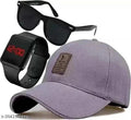 Combo – Black Watch with Wayfarer Sunglasses and Cap