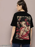 Graphic Printed Cotton Oversize Regular T-Shirt for Women