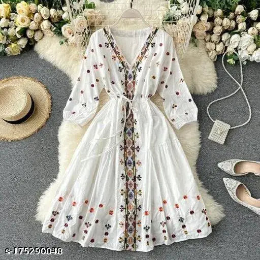 royalica Embroidered White Dress