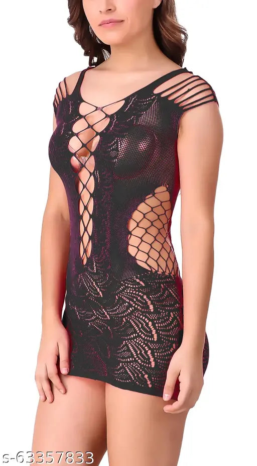 Xs and Os Women's babydoll top body stocking lingerie