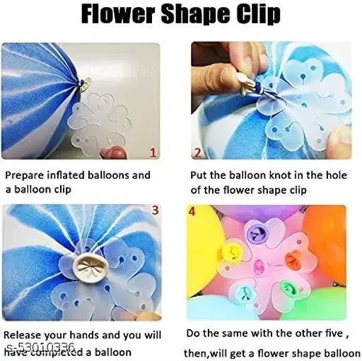 Life Better Reusable 30 Pcs Flower Shape Balloon Clips Holders