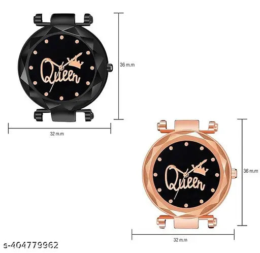 BROSEN Queen Dial Magnetic Strap Analog Watch Women&Girl's