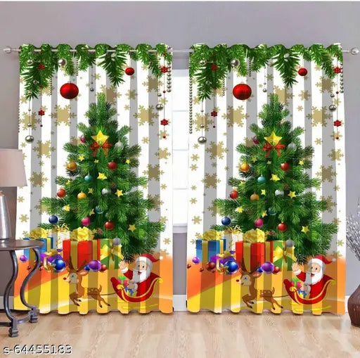 HomeStore-YEP Christmas Theme Decoration Curtain for Door/Window