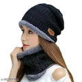 Snow Proof Inside Fur Woolen Beanie Cap