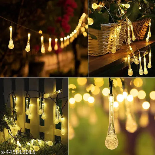 Water Drop String Ball Light 16 LED Outdoor String Lights