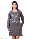 Kanchan World Women's Long Casual full T-Shirt Love Print