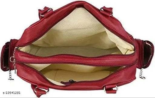 "Durable Maroon Canvas Leather Handbag for everyday use"