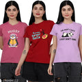 Trendy Classy Women Cotton Printed Tshirt Pack Of 3 (LZ-TS-35-44-45)