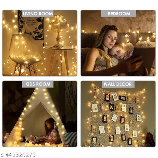 Serial String Star Lights for Decoration - 14 LED Star Fairy Lights