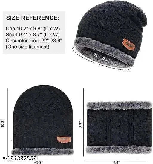 PinKit Unisex Winter Knit Beanie Cap Hat Neck Warmer ScarfPack