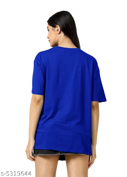 LEOTUDE's Trendy Feminine Oversized Half Sleeve Cotton Blend Women's T-Shirt | Plus Size Also Available