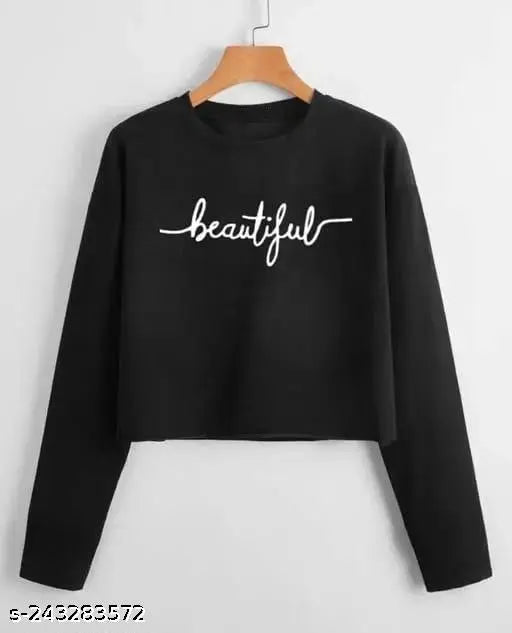 Casual Latest Fashion 100% Cotton Womens Full Sleeves Crop Top