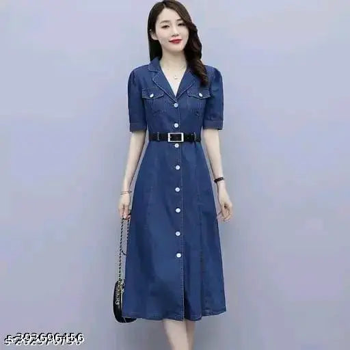 Woman Korean Denim Dress