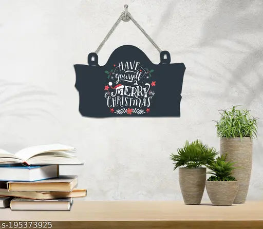 TrendoPrint Merry Christmas Decorative Printed Wooden Wall Hanging