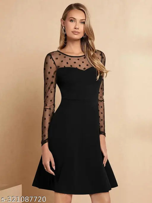 Black Lycra Party Wear Designer Dress For Women