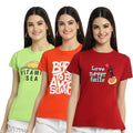 Women Regular Printed Cotton Tshirt Pack of 3