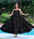 Rayon Printed Stylish Black Dress For Women/Girls