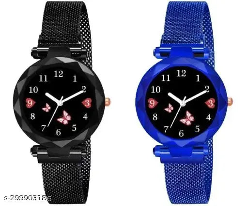 Analogue Dial New Magnet Watch for Women or Girls Combo