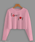 Casual Latest Fashion 100% Cotton Womens Full Sleeves Crop Top Under 200