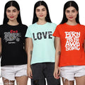 Trendy Classy Women Cotton Printed Tshirt Pack Of 3 (LZ-TS-35-44-45)