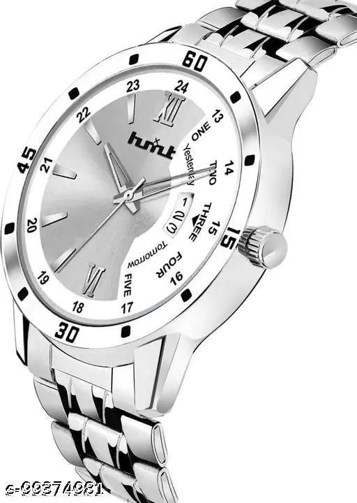 HMXT-79 Day n Date Series Silver Chain Analog Watches Classic,