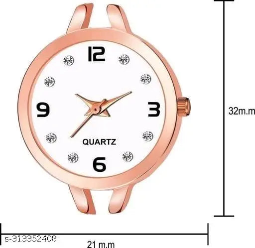 Flower Pattern Analogue Women's or Girls Watch (Rose Gold Black)