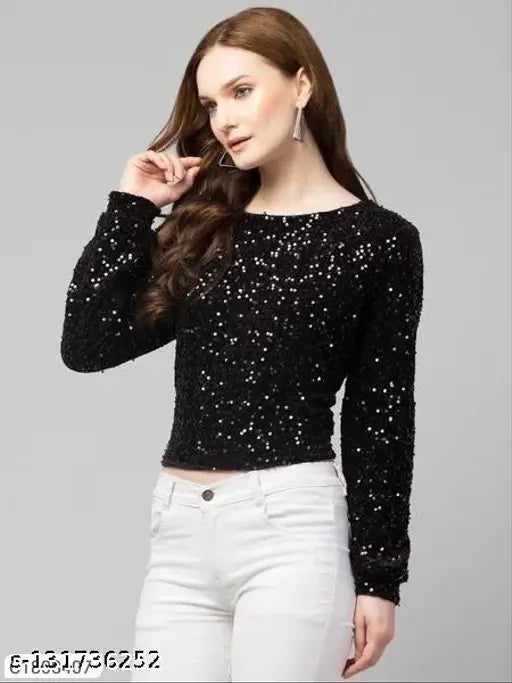 Black Sequined Top 