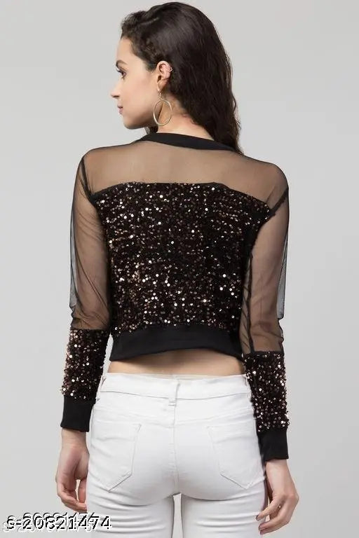 black sequined top