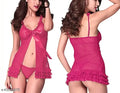 Xs and Os Women Babydoll Nightwear Lingerie Layered Open front design with panty