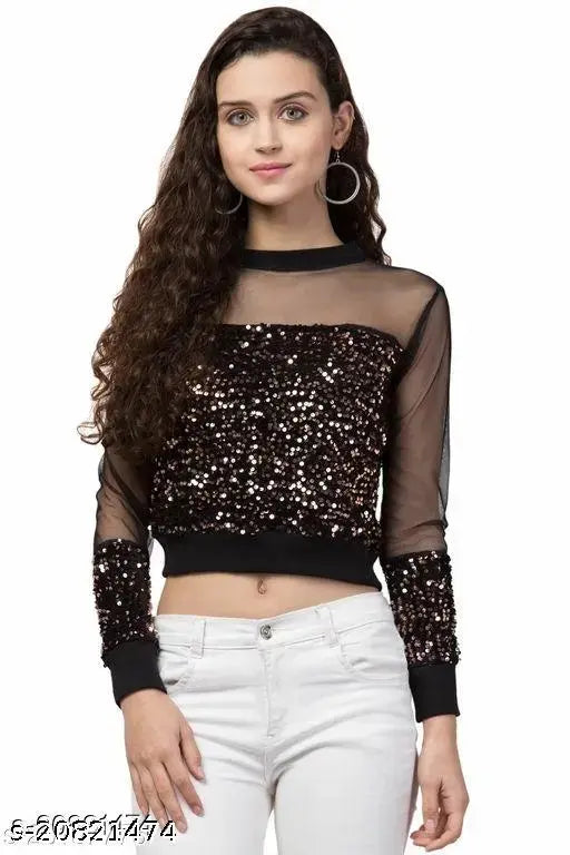 black sequined top