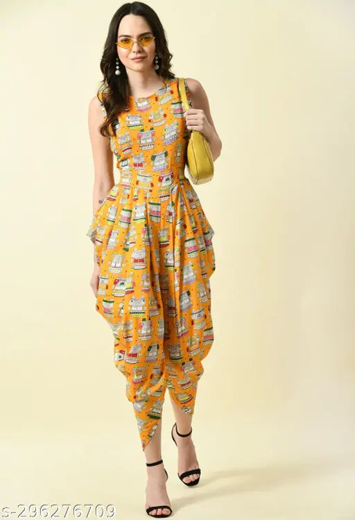 Dhoti jumpsuit, stylish jumpsuit, one piece dress, stylish dress, Digital print,