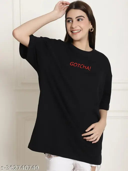 Graphic Printed Cotton Regular Oversize tshirt for women