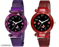 Analogue Dial New Magnet Watch for Women or Girls Combo